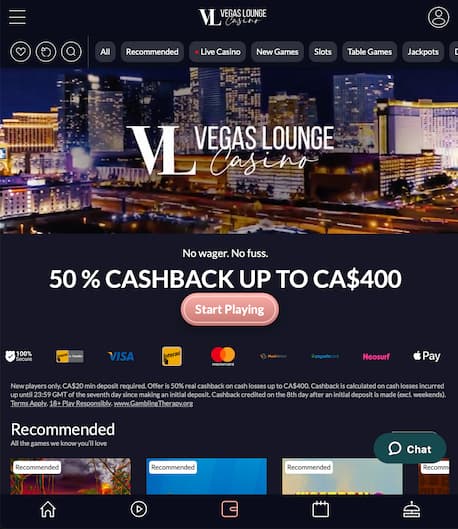 Vegas Lounge Mobile Casino