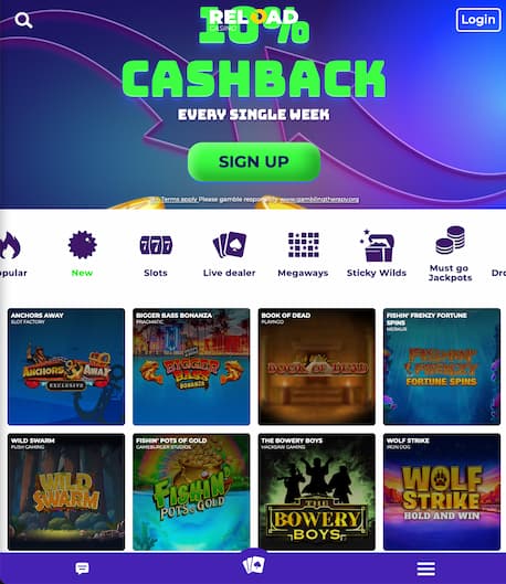 Reload Casino Mobile App