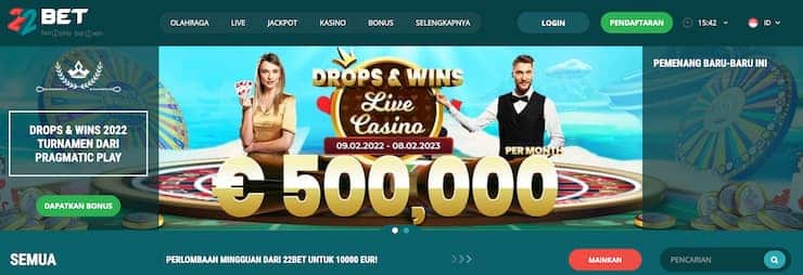 22bet homepage - the best Indonesia online casinos 