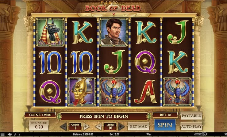 Book of Dead slot homepage - Themed slots