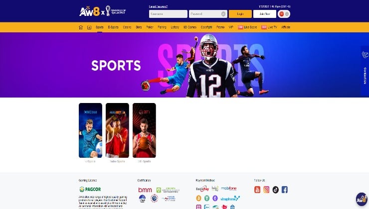 AW8 online sports betting site Vietnam