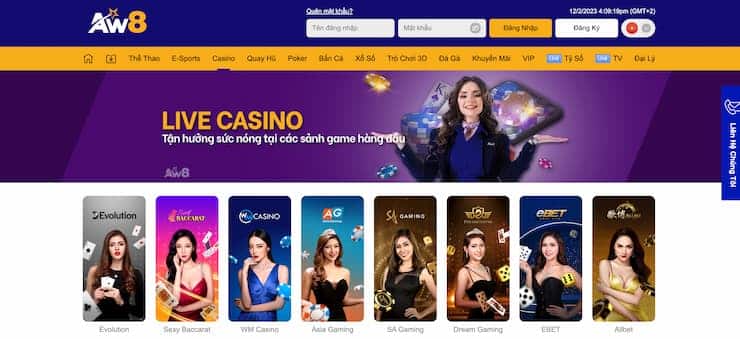 AW8 homepage - the best online casino in Vietnam