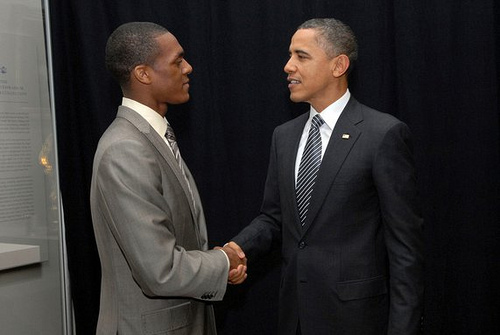 Obama and Rajon Rondo