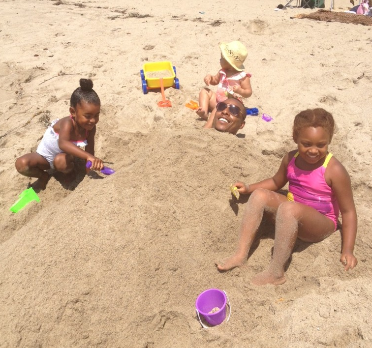 Paul Pierce buried in sand