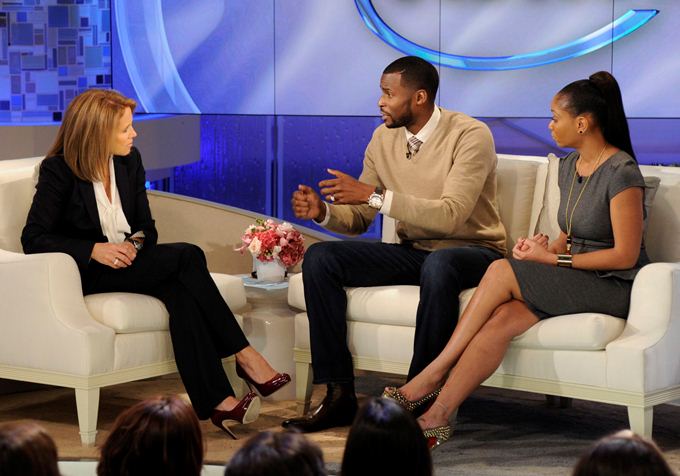 KATIE - Former NBA star Keyon Dooling opens up about being sexually abused as a child and how he is confronting his past on KATIE, distributed by Disney-ABC Domestic Television. (Disney-ABC/ Ida Mae Astute) KATIE COURIC, KEYON DOOLING, NATOSHA DOOLING (WIFE)