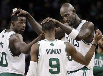 Kevin Garnett, Brandon Bass, Rajon Rondo