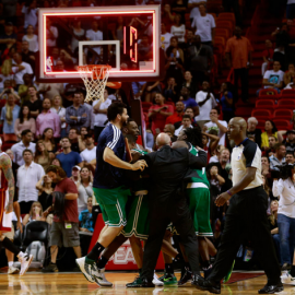 celtics celebrate in miami