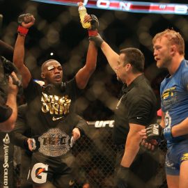 Jon Jones celebrates UFC 165 victory over Alexander      Gustafsson