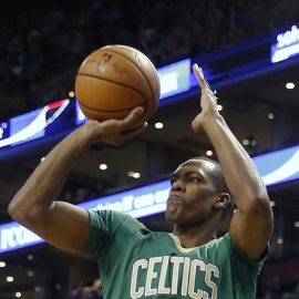 rondo shooting in sleeved jersey