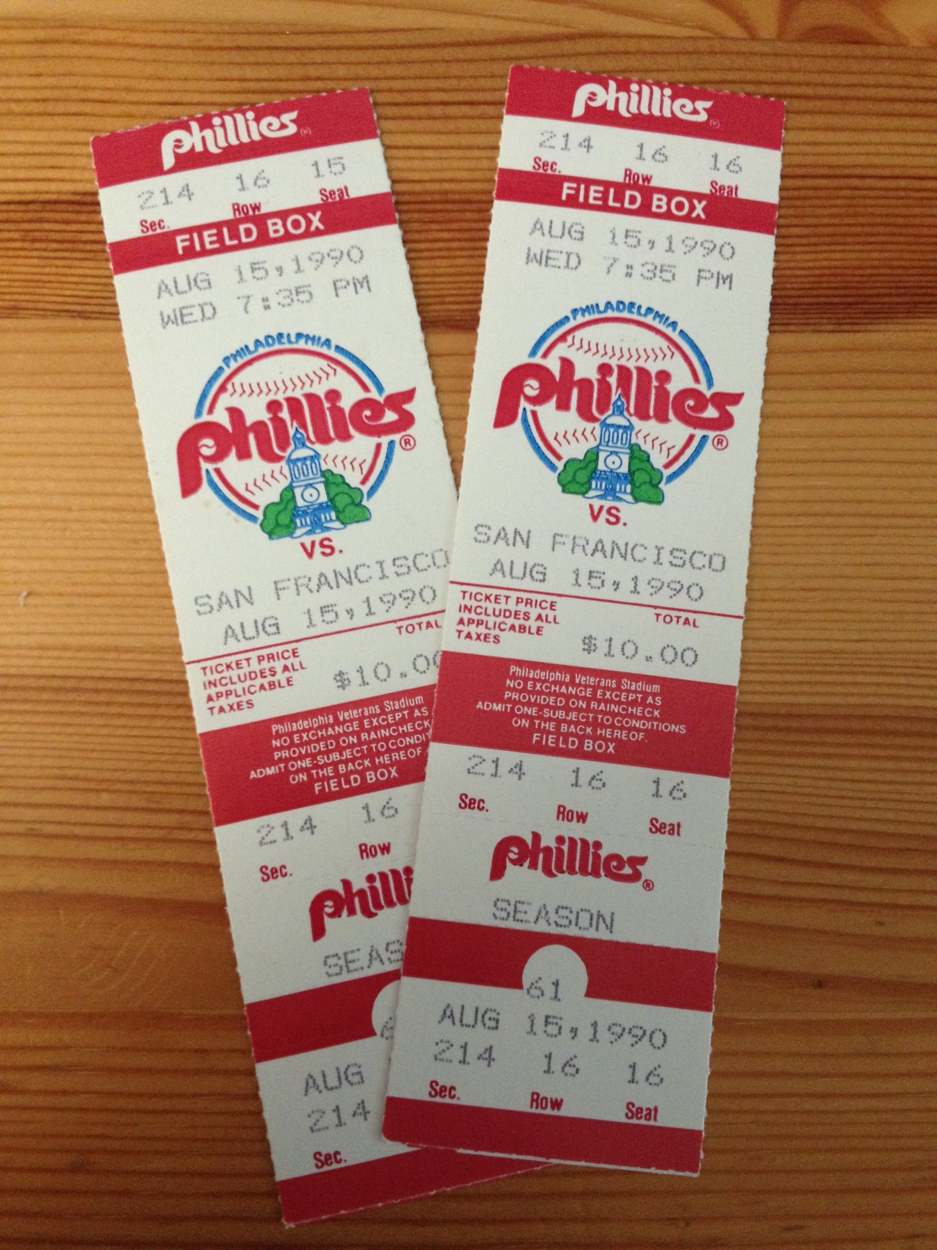 Terry Mulholland no-hitter tickets