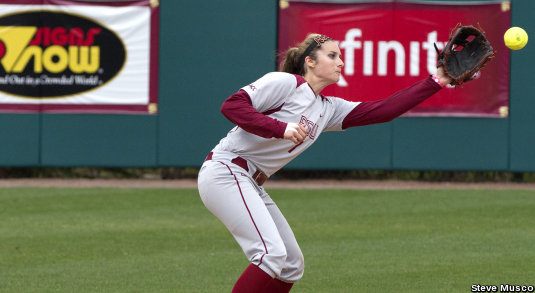 Maddie O'Brien (7), FSU vs Minnesota, 03/17/13. (Photo by Steve Musco)