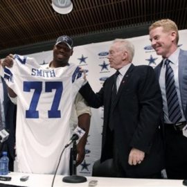 Jerry Jones, Jason Garrett, Stephen Jones, Tyron Smith