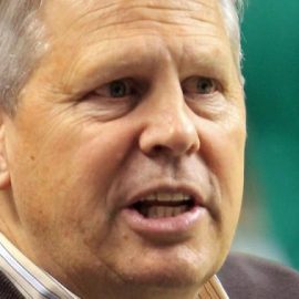 (Boston, MA,02/01/13) Boston Celtics President of Basketball Operations Danny Ainge prior to the game as the Celtics take on the Magic at the Garden. Friday, February 01, 2013. (Staff photo by Stuart Cahill)