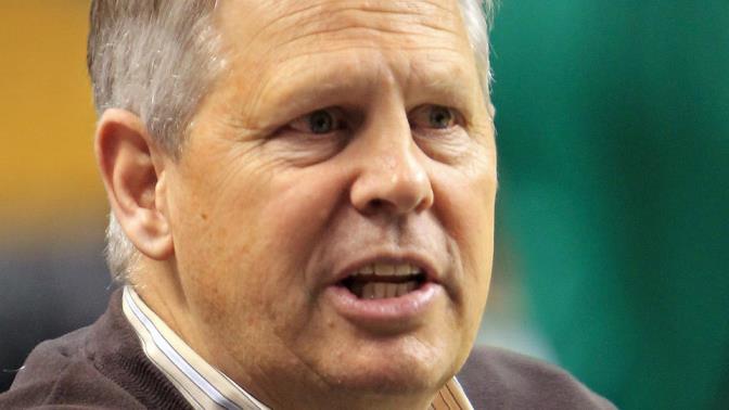 (Boston, MA,02/01/13) Boston Celtics President of Basketball Operations Danny Ainge prior to the game as the Celtics take on the Magic at the Garden. Friday, February 01, 2013. (Staff photo by Stuart Cahill)