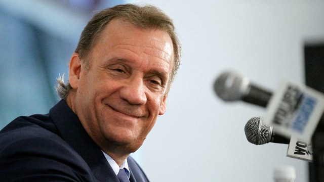 Minnesota Timberwolves team president of basketball operations and new head coach Flip Saunders smiles during a media availability in Minneapolis, Friday, June 6, 2014. (AP Photo/Ann Heisenfelt)