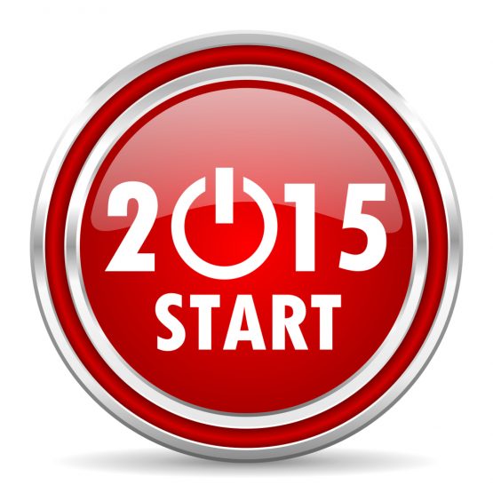 new year 2015 red glossy icon