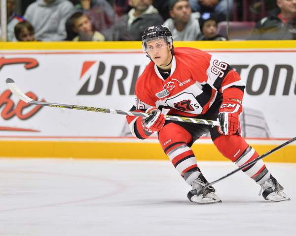 Dante Salituro of the Ottawa 67's. Photo by Terry Wilson / OHL Images.