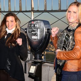 UFC Women's Bantamweight Champion Holly Holm & Challenger Miesha Tate Visit The Empire State Building