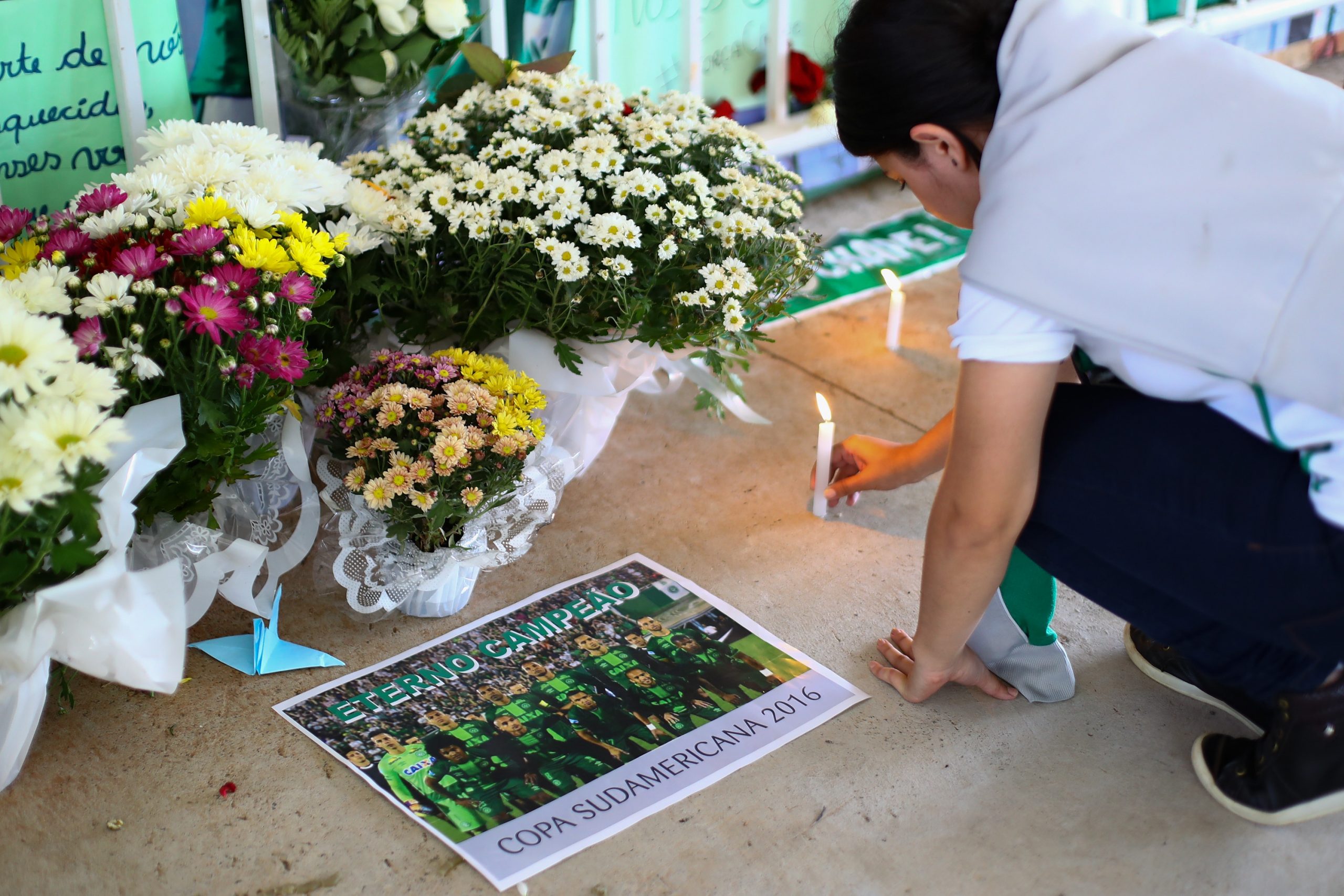 Fans Pay Tribute To Brazilian Football Team Chapecoense Following Fatal Plane Crash