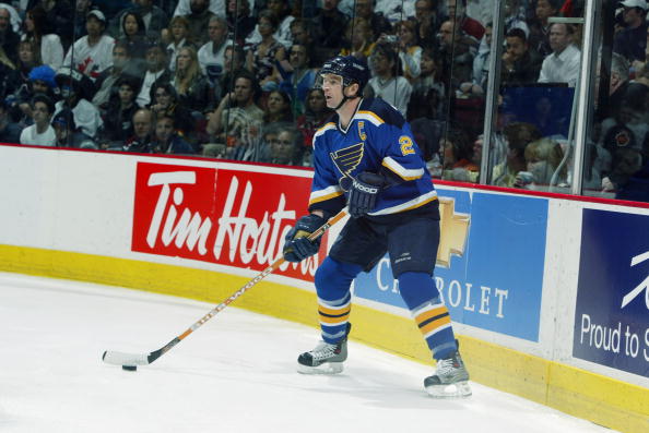 Al MacInnis plays the puck