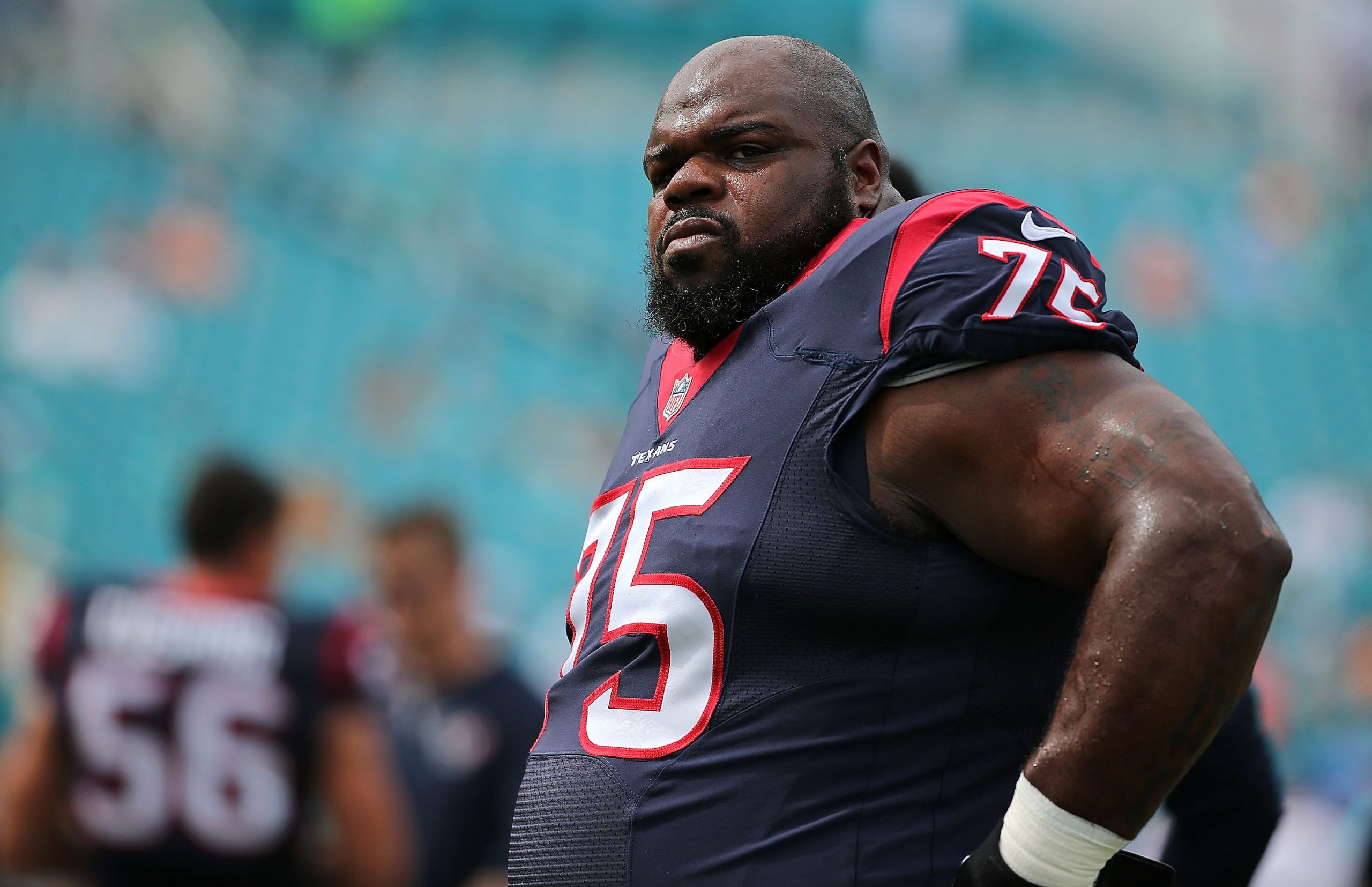 Sarah Barshop on X: A few Texans players switched jerseys at practice  today, but the Vince Wilfork and Jadeveon Clowney swap is probably the  best.  / X