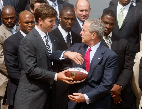 Bush Meets With New York Giants At White House
