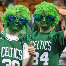 Boston Celtics fans at the start of game