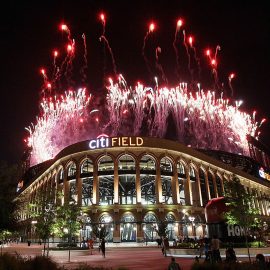 NEW YORK, NY - JULY 15: Fireworks explode over Citi Field after the New York Mets lost to the Philadelphia Phillies on July 15, 2011 in the Flushing neighborhood of the Queens borough of New York City. (Photo by Jim McIsaac/Getty Images)