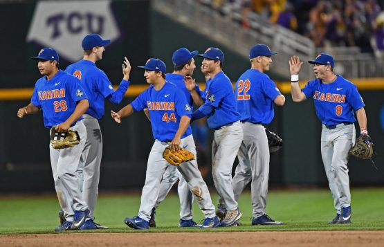 2017 Division I Men's College World Series - LSU v Florida - Game 1