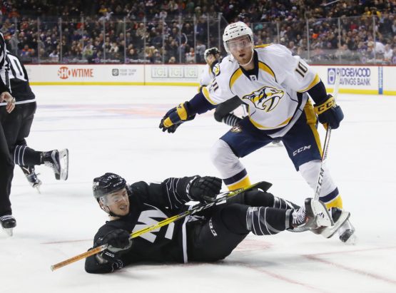 kates against the Nashville Predators at the Barclays Center on March 27, 2017 in the Brooklyn borough of New York City. The Predators defeated the Islanders 3-1.