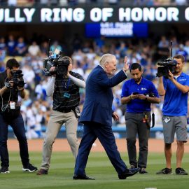 at Dodger Stadium on May 3, 2017 in Los Angeles, California.