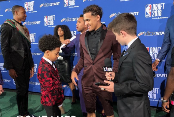 Trae Young went with suit shorts for draft