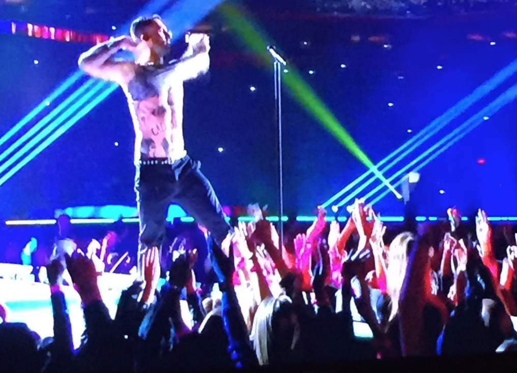 Adam Levine Ripped His Shirt Off On The Super Bowl Halftime Stage