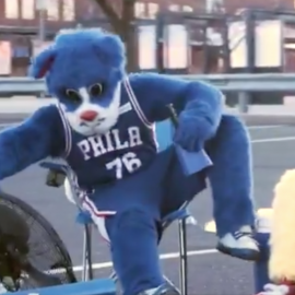 Philly mascots tailgate for Phillies opener