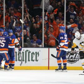 NHL: Stanley Cup Playoffs-Pittsburgh Penguins at New York Islanders