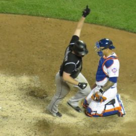 Daniel Murphy crosses plate