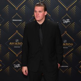 Jun 19, 2019; Las Vegas, NV, USA; Robin Lehner is pictured on the red carpet during the 2019 NHL Awards at Mandalay Bay. Mandatory Credit: Stephen R. Sylvanie-USA TODAY Sports