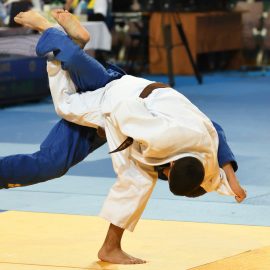 Orenburg, Russia - 21 October 2016: Boys compete in Judo