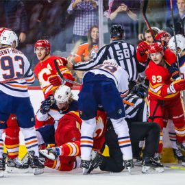 Fight-between-the-Edmonton-Oilers-and-Calgary-Flames-in-the-Battle-of-Alberta