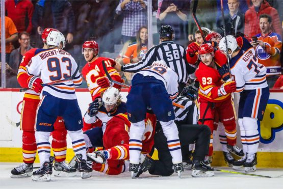 Fight-between-the-Edmonton-Oilers-and-Calgary-Flames-in-the-Battle-of-Alberta