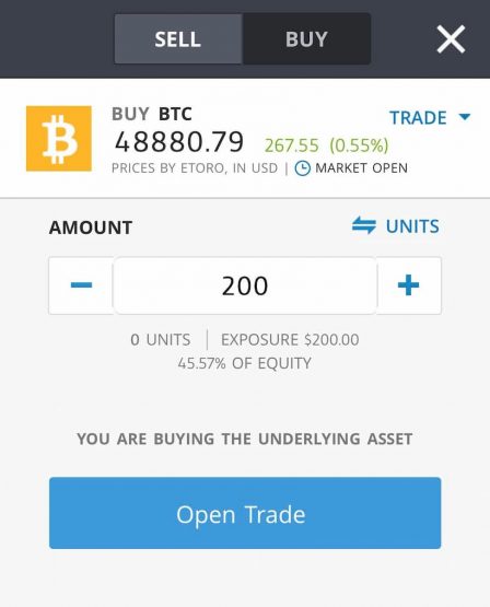 Buy Bitcoin on eToro