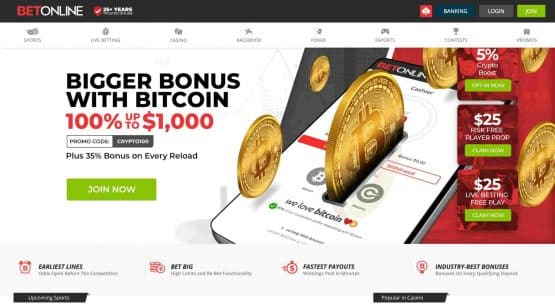 BetOnline Sign Up Crypto Bonus
