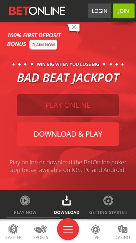 BetOnline Moible Poker App