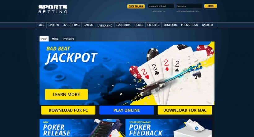 Sportsbetting.ag Casino Poker