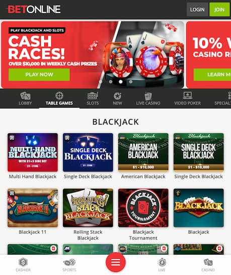 BetOnline Casino Table Game App