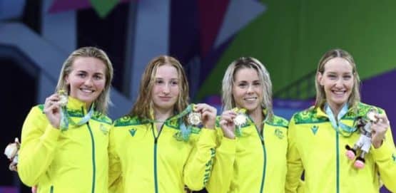 WATCH- Ariarne Titmus Helps Aussie Women Set 4x200 World Record