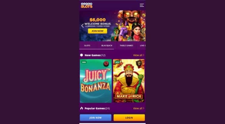 Super Slots mobile app
