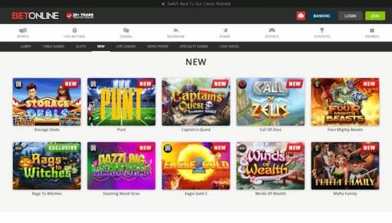 BetOnline Casino New Games