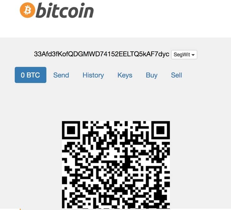 Bitcoin wallet example
