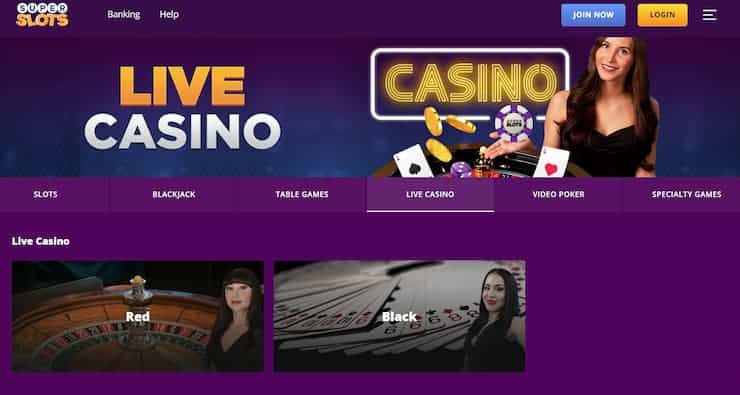 SuperSlots with two live casino studios